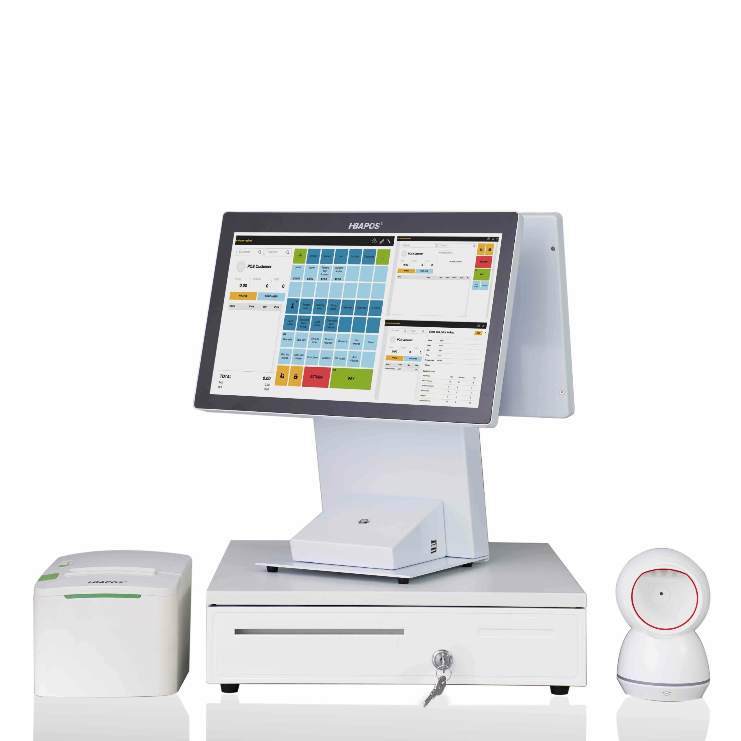 HBA-Q3T 15inch white all in one Pos system for shop