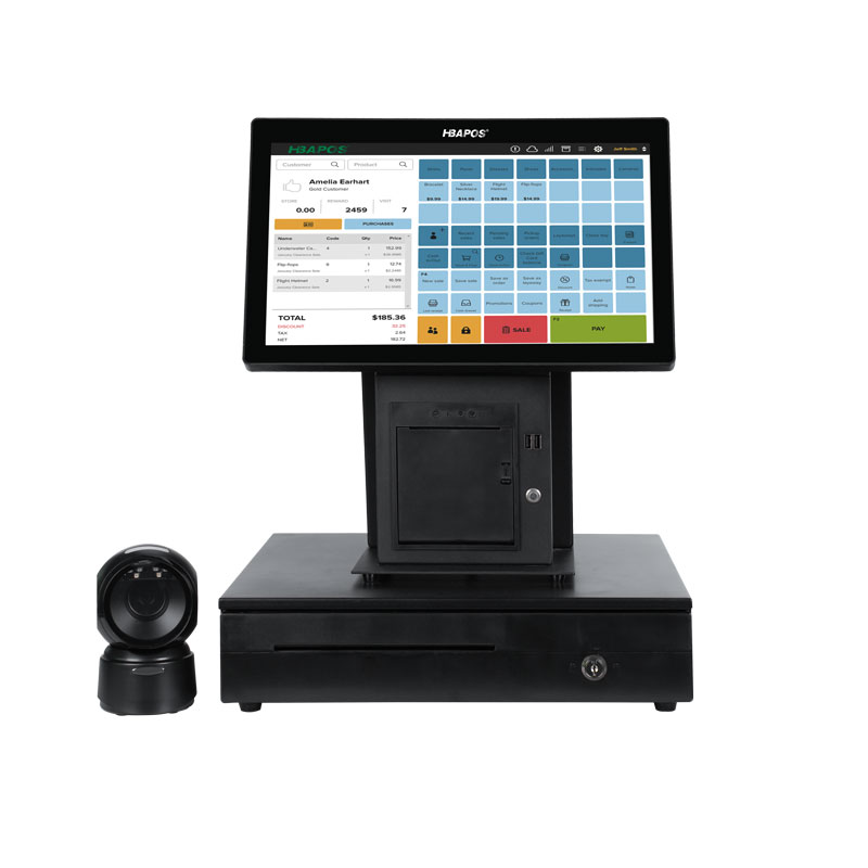 HBA-Q5 all in one pos system black full set