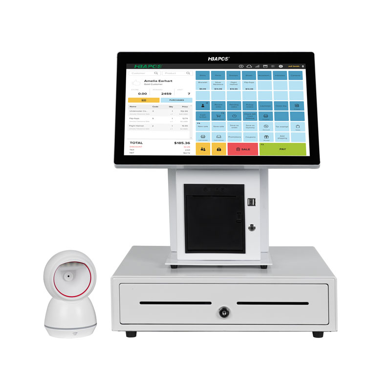 HBA-Q5 all in one pos system white full set