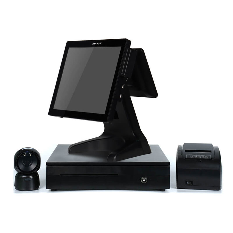 HBA S100 All in One Pos Dual Screen Black Pos System