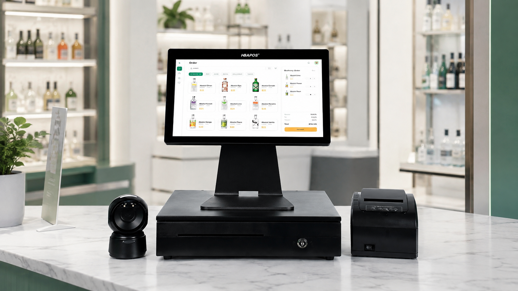 HBA-Q2 Touch Screen POS Sample Testing Setup